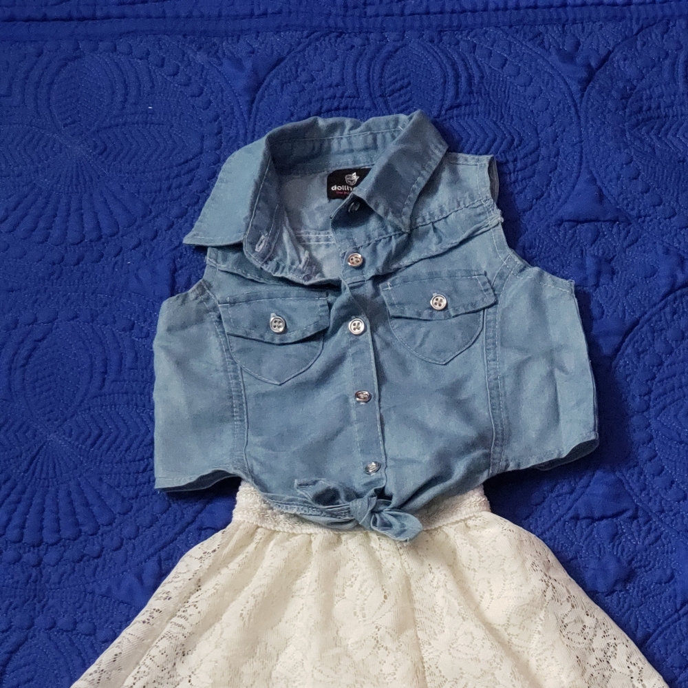 Jean shirt and skirt
